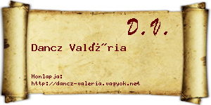 Dancz Valéria névjegykártya